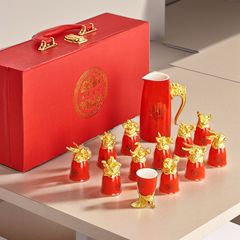 創意陶磁器白酒十二生肖酒具セット烈杯家庭用杯中国式酒杯一杯プレゼント