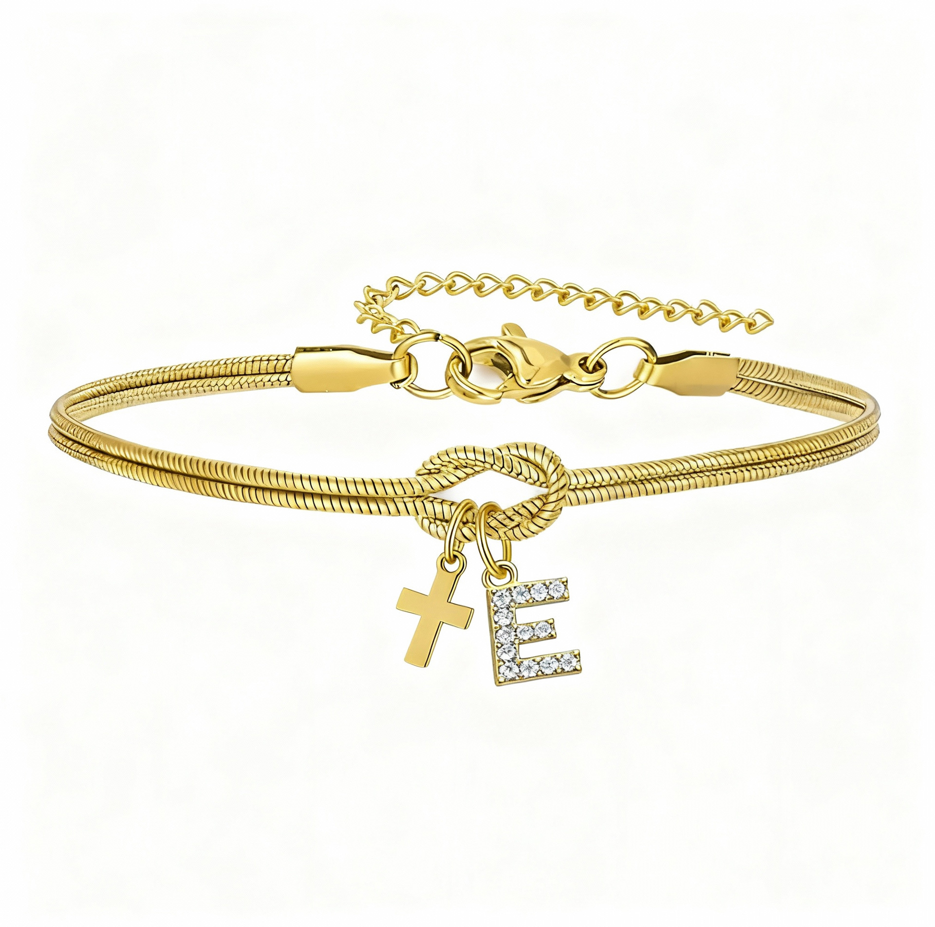 Concentric Knot Snake Bone Bracelet With Diamonds For Women_voghion.com