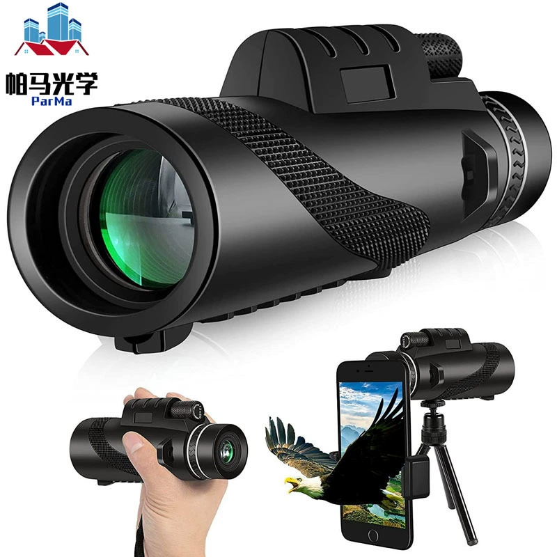 Оптовая продажа 10x42 12x50 40x60 HD одноствольный наружный телескоп с камерой мобильного телефона монокулярный телескоп