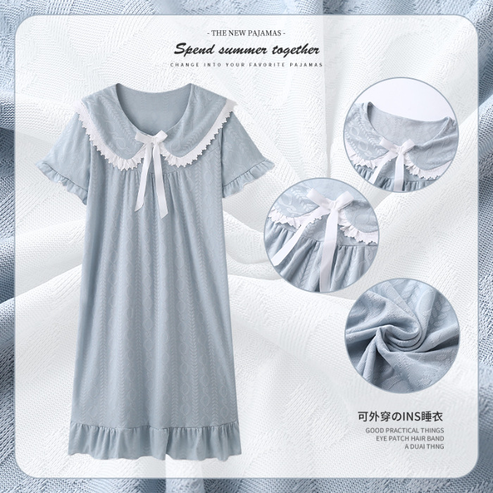 Pijama de verano de manga corta muñeca cuello de hadas corte coreana engordado pijama de tamaño grande princesa ropa de estilo doméstico