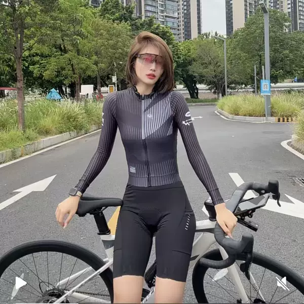 Three-Color Swing Webbing Spring and Autumn Cycling Clothing Thin Long-Sleeved Cycling Clothing