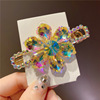 Sophisticated crystal, hairgrip, high-end hair accessory, hairpin, flowered, 8cm