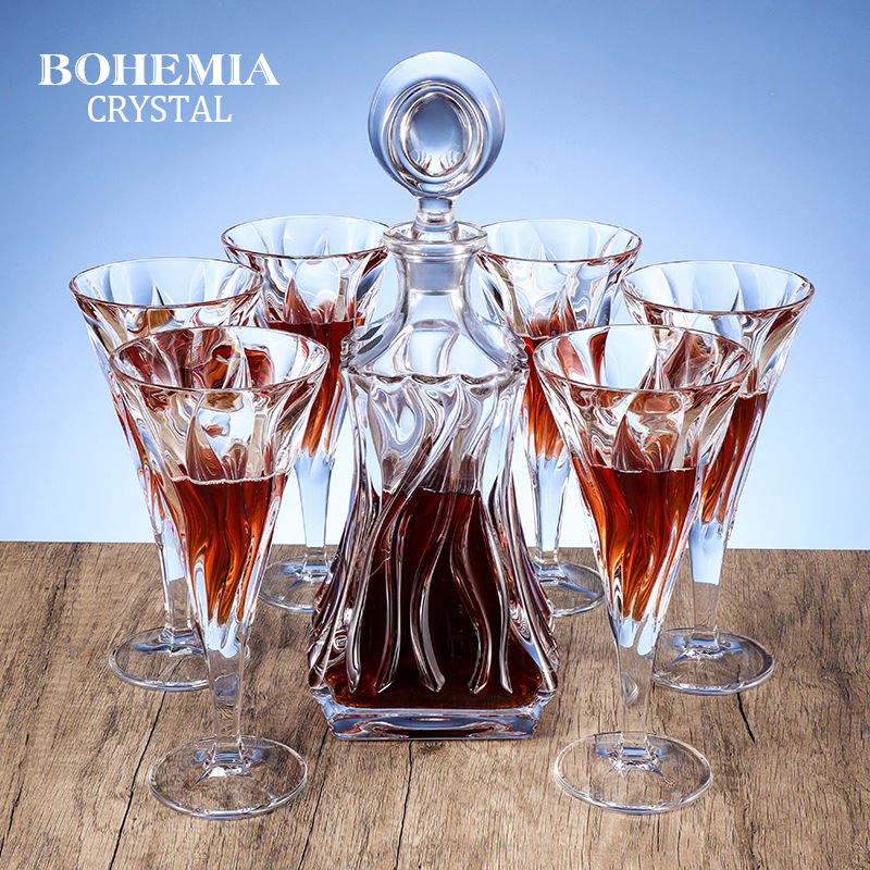 Vaso de whisky de cristal de alta gama importado de la República Checa, vaso de licores, vaso de vino extranjero, regalo de alojamiento, conjunto de vinos de lujo