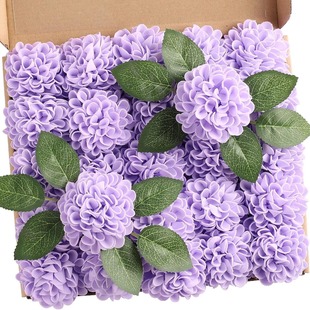 Cross-border new foam hydrangea wedding dahlia ball chrysanthemum fake rose stem DIY wedding decoration holding flowers