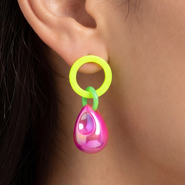 Fresh geometric design acrylic trend earrings drop-shaped