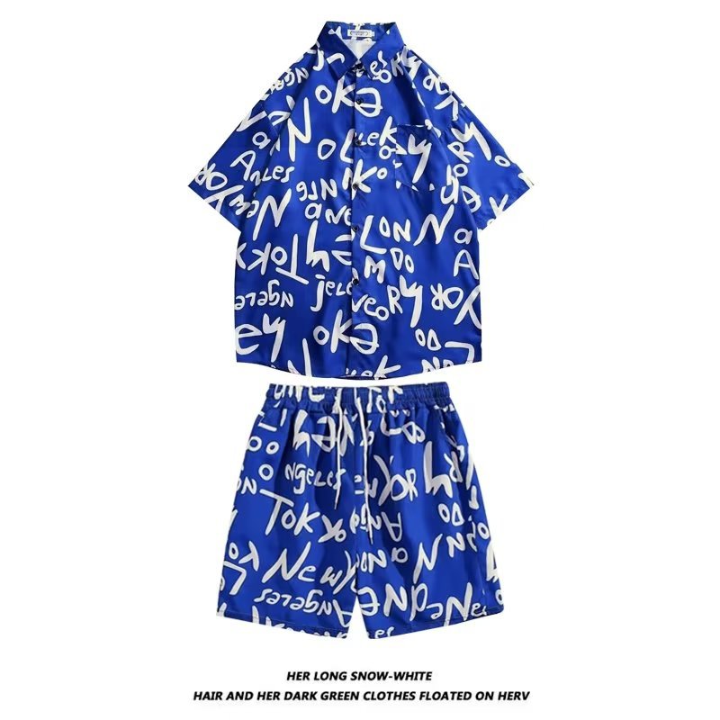 Thailand Yunnan Water Splashing Festival Vacation Tourism Flower Shirt Short-sleeved Beach suit Summer Thin Quick-drying Men and Women Couple