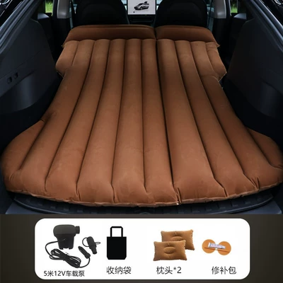 Suitable for Model Y/3 Car — Vehicle-mounted inflatable bed - brown-tesla-model-y-with-512m-v-on-board-pump