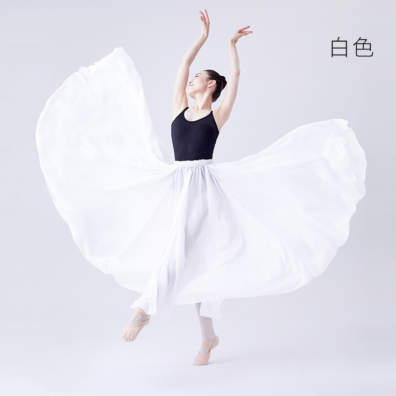 Ropa de baile clásico elegante de las mujeres Xinjiang Ropa de baile vestido de media longitud falda grande swing ropa de práctica de ballet moderno falda de gasa