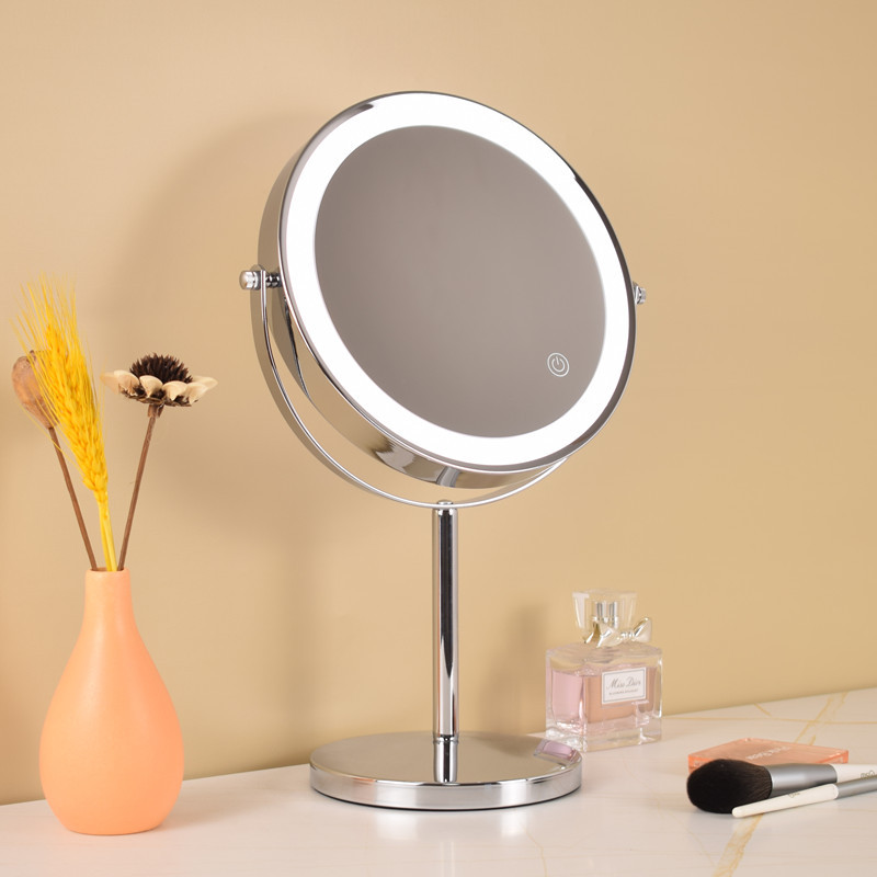 8-pulgadas de maquillaje espejo con luz LED de escritorio de doble cara de luz de relleno de escritorio Espejo de Belleza HD ampliada Europea espejo