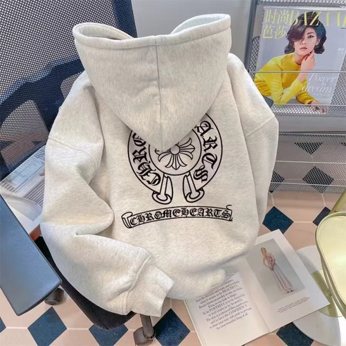 Couple Trend Brand Letter Print Grey Hooded Sweatshirt Women's Winter American Hip-Hop Padded Thick Plus Size Outerwear