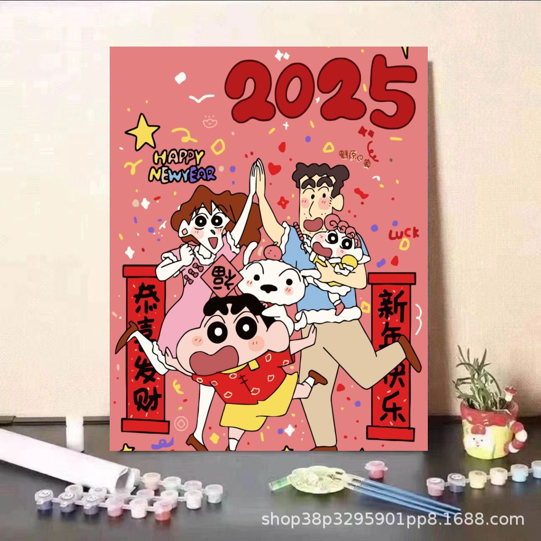 Lápiz pequeño Año Nuevo pintura al óleo digital diy relleno 2024 nuevo niño relleno pintado a mano pintura al óleo acrílico