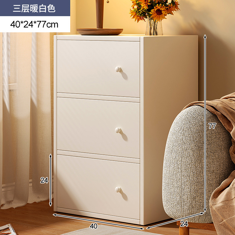 Salón de estar de viento de crema junto al sofá armario de almacenamiento armario de almacenamiento armario de dormitorio armario pequeño armario de cajón