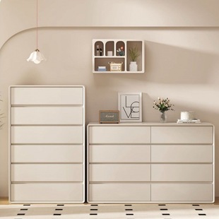 Light Luxury All Solid Wood Bedroom Cream Style Chest of Drawers Living Room Eight-drawer Modern Simple Drawer-type Multi-layer Storage Cabinet