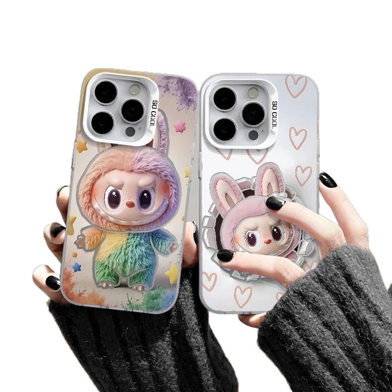 ラブカラーラブ布 iphone16pro 携帯電話ケース Apple 15plus 漫画 14 ガール 13/12 に適しています|undefined