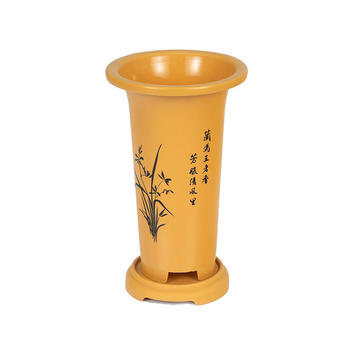Printed orchid pot plastic orchid special pot thickened and raised orchid flower pot large size orchid pot 