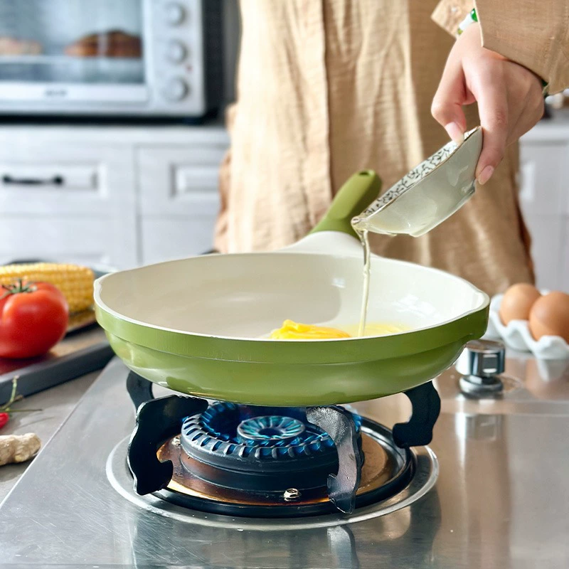 Manufacturer Wholesale Avocado Green Household Ceramic Frying Pan Non-stick Pot 24CM