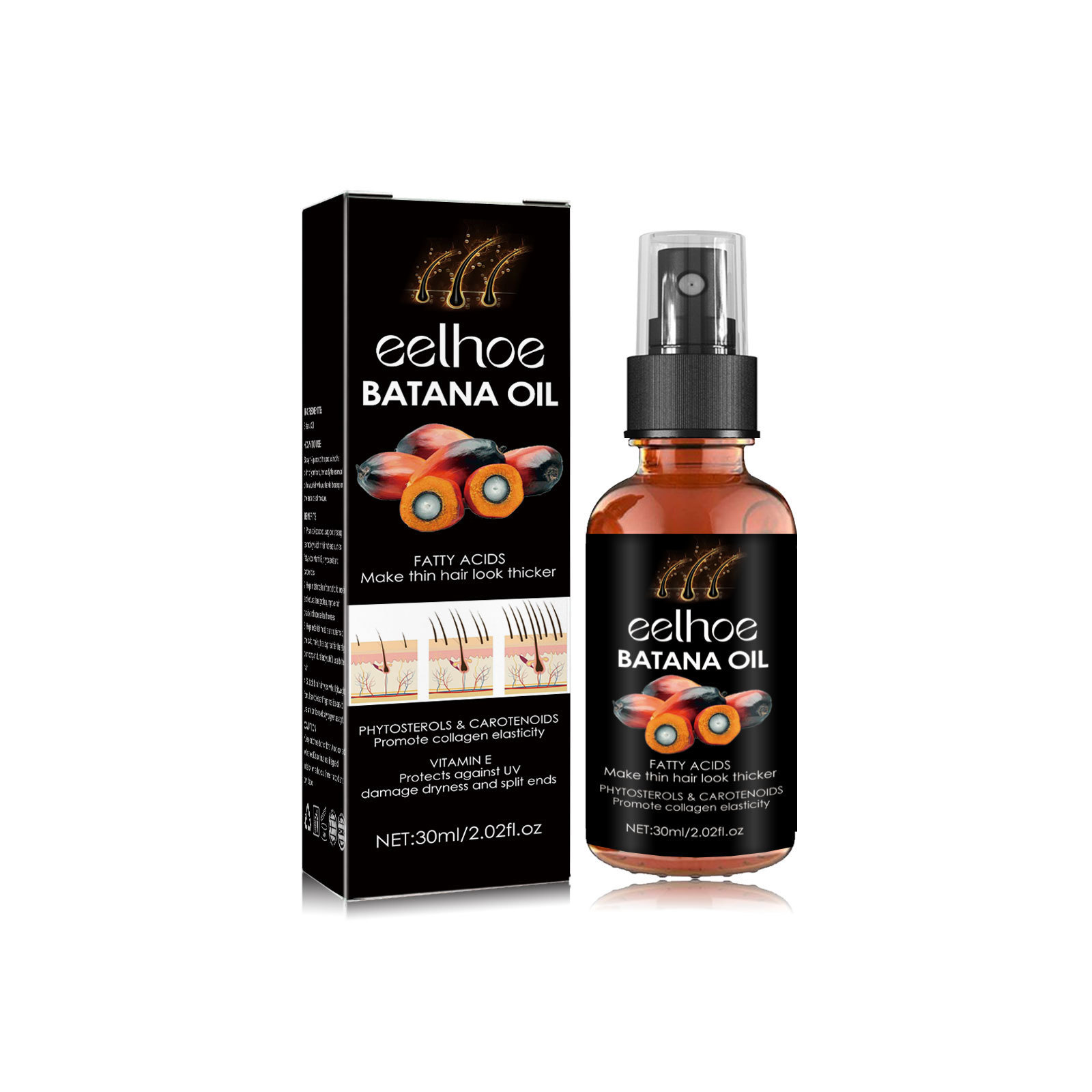 Batana Dense Hair idrata in profondità il cuoio capelluto, ripara e rinforza i capelli sodi, spray compatto per la cura dei capelli_voghion.com