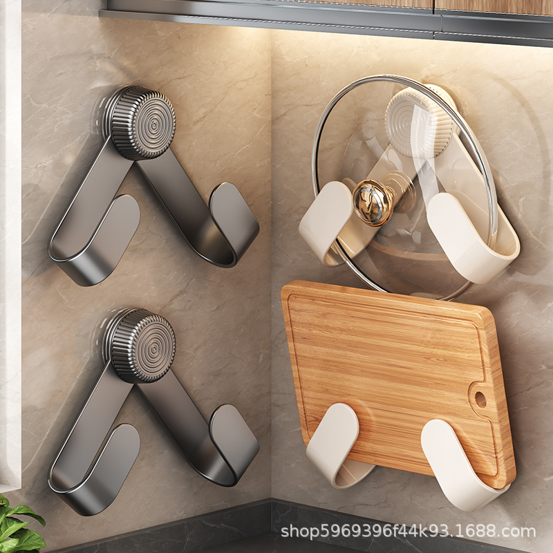 Suction Cup Pot Lid Rack Wall-Mounted Punch-Free Cutting Board Placer Kitchen Storage Rack Multi-Functional Storage Cutting Board Artifact