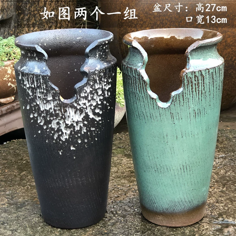  Handmade Cotton High Class, succulent old pile Flower Pot Purple Purple Purple Purgone Pot Purple Sand Pottery Tank Gap Ceramics Jade Pendant