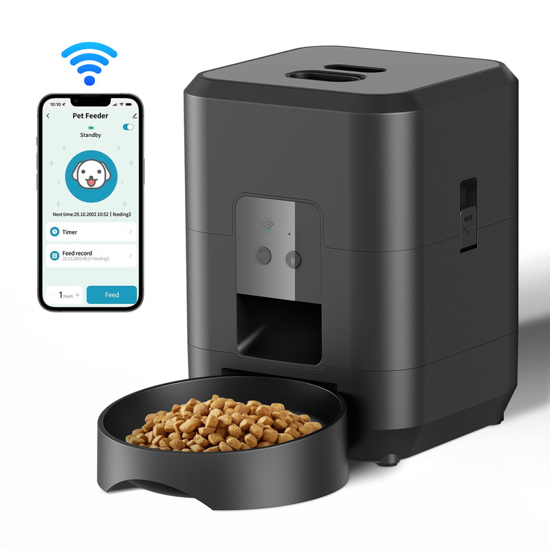 亚马逊爆款宠物自动喂食器猫狗视频按键WiFi喂食器   可贴标|undefined