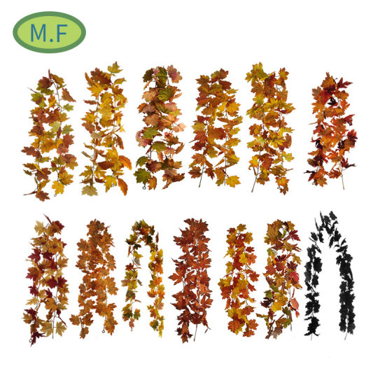 Simulation Maple Leaf Rattan Halloween Decoration Simulation Leaf Simulation Green Wall Amazon Thanksgiving Wall Decoration