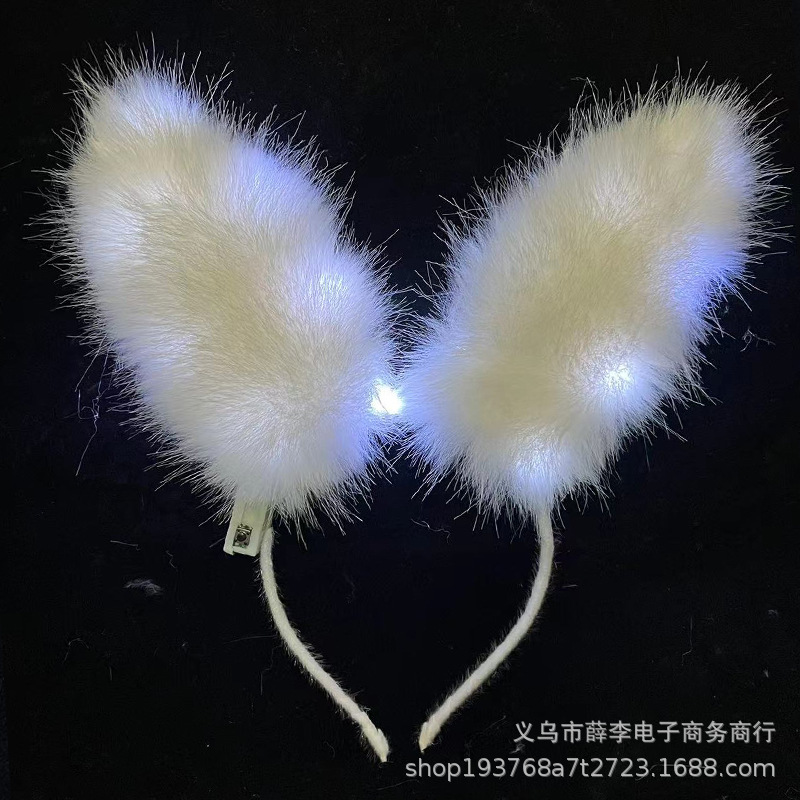 Luminoso Fox diadema Fox felpa Orejas de conejo orejas de gato horquilla bar concierto puesto diadema luminosa