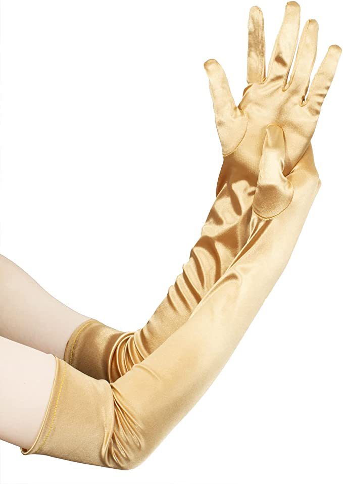 45cm guantes planos de satén guantes de rendimiento de etapa guantes de etiqueta de vestido formal guantes de boda accesorios guantes