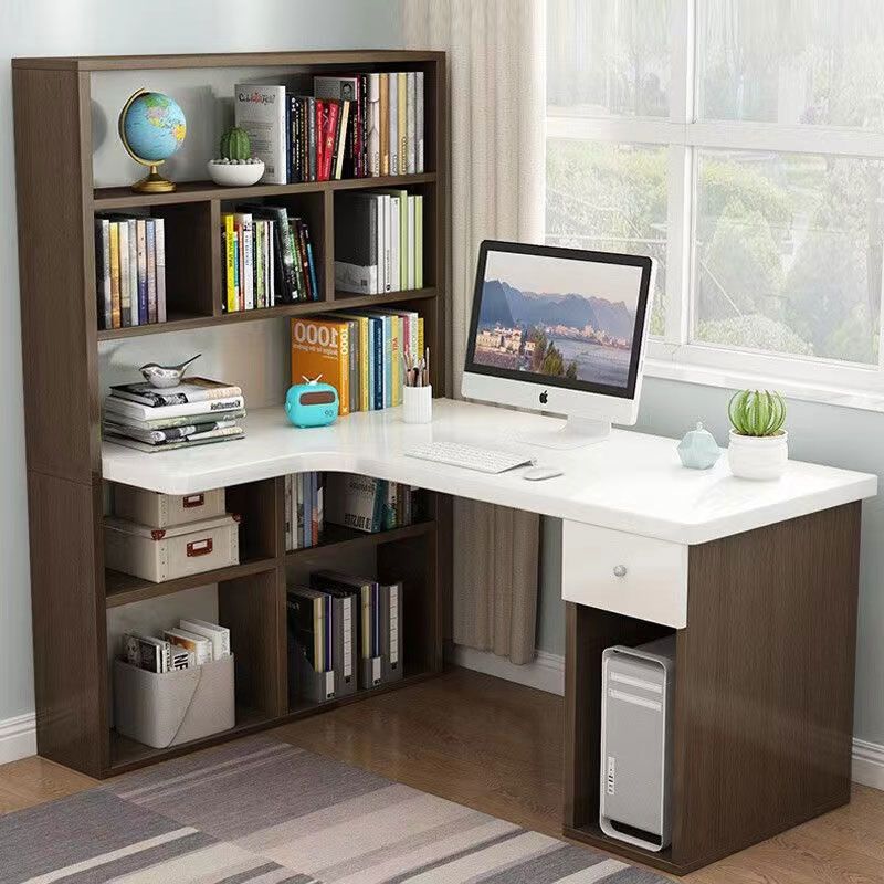 Desk Bookshelf Integrated Computer Desktop Table Student Home Bedroom Simple Children's Table Learning Writing Corner Table
