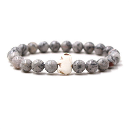 Amazon Cross-Border Blue Pineapple Green Malachite Elephant Bracelet for Men and Women, Universal Small Elephant Elastic Couple Bracelet