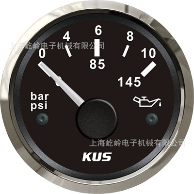 automobile instrument 5Bar10Bar oil pressure meter - silver-edge-black-base-10bar
