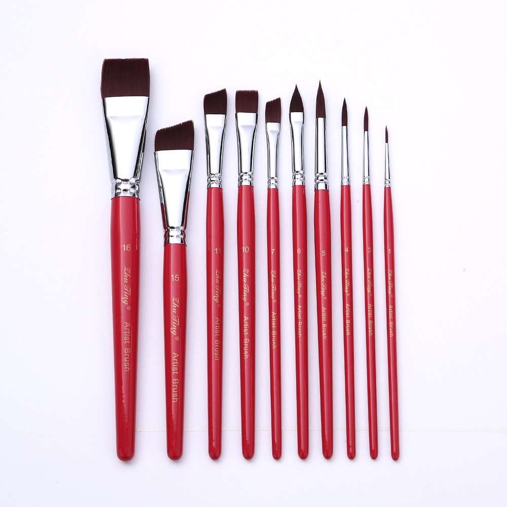 Cepillo especial para pintura facial, pincel, juego de 17 bolígrafos de gancho, bolígrafos en relieve, cepillos de fila, picos planos, picos oblicuos, pétalos