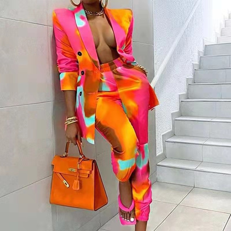 Women's Long Sleeve Blazers Printing Fashion Printing Tie Dye Leopard display picture 5