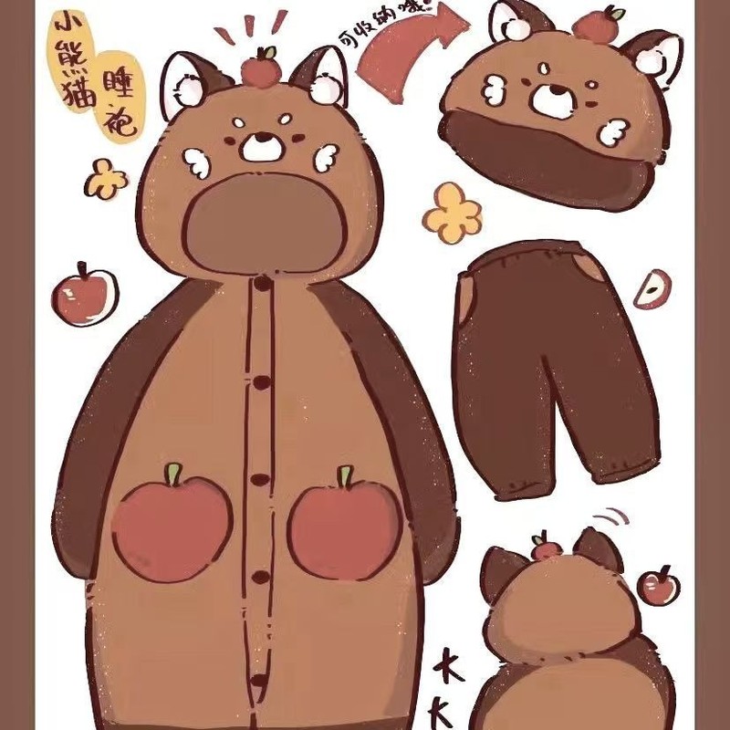 カピバラのカップルの寝衣の女性の秋冬のパジャマの男性のかわいいサンゴのベルベットの冬は外で着ることができます。|undefined