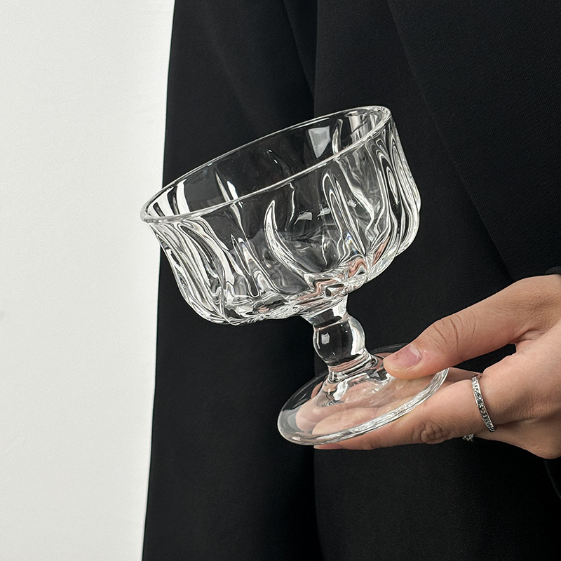 Ins 스타일 중간 고대 고블릿 레드 와인 유리 샴페인 유리 와인 유리 아이스크림 컵 아이스크림 컵