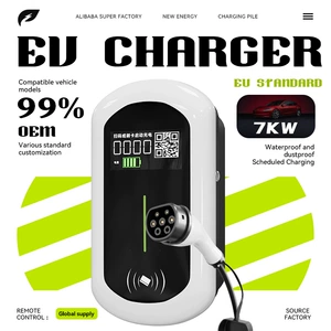 Fərdi 7Kw Type2 EV şarj stansiyası, hava şəraitinə davamlı, sabit işləmə