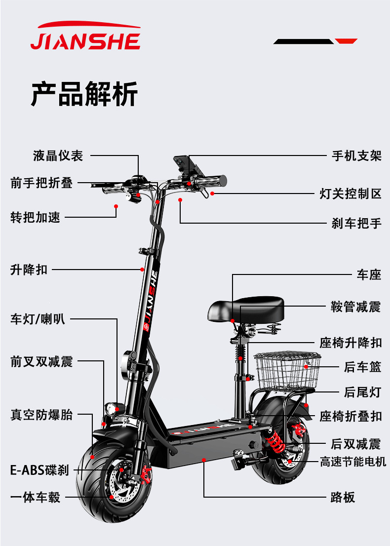 Suitable for construction workers, electric scooters for adults, foldable electric vehicles for ride-hailing, lightweight and portable for men and women, lithium battery-powered