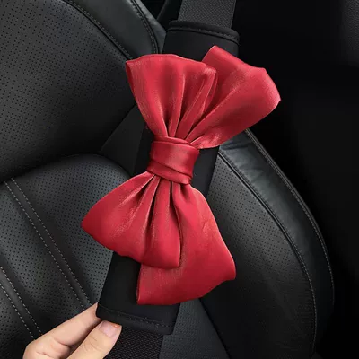 Interior Accessories, Seat belt shoulder pad - linen-shoulder-pads-wine-red