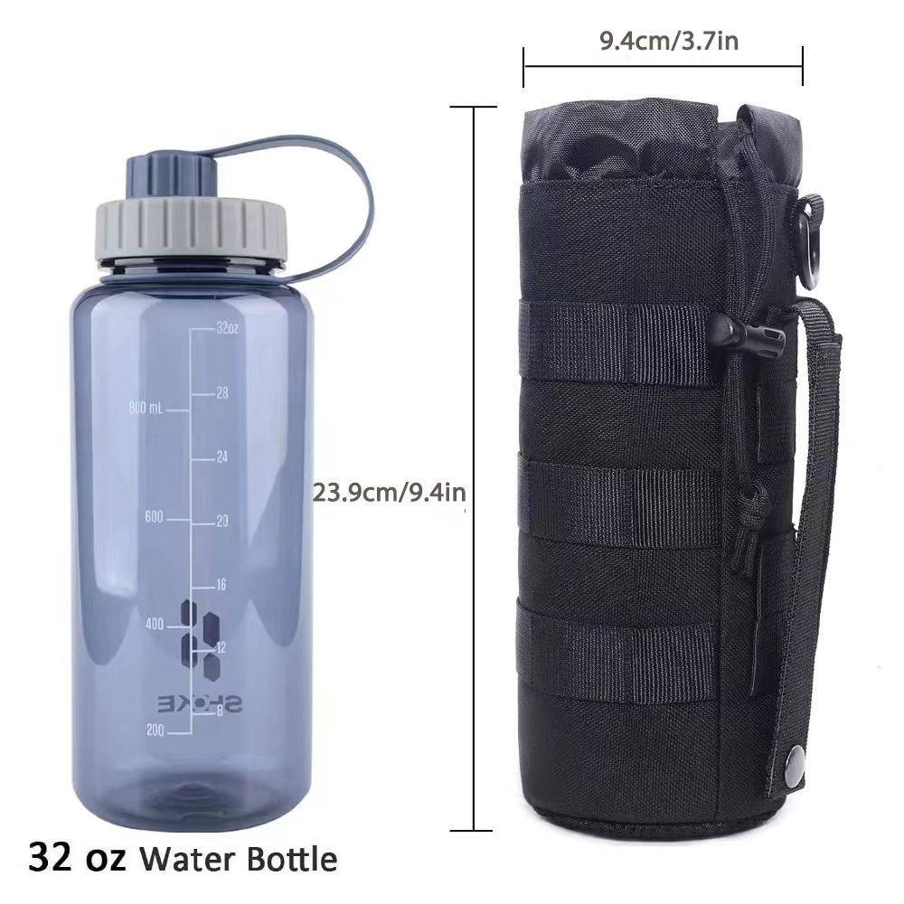Tactical water bottle sleeve travel MOLLE water bottle bag insulated cup protective cover handbag waist bag large capacity outdoor