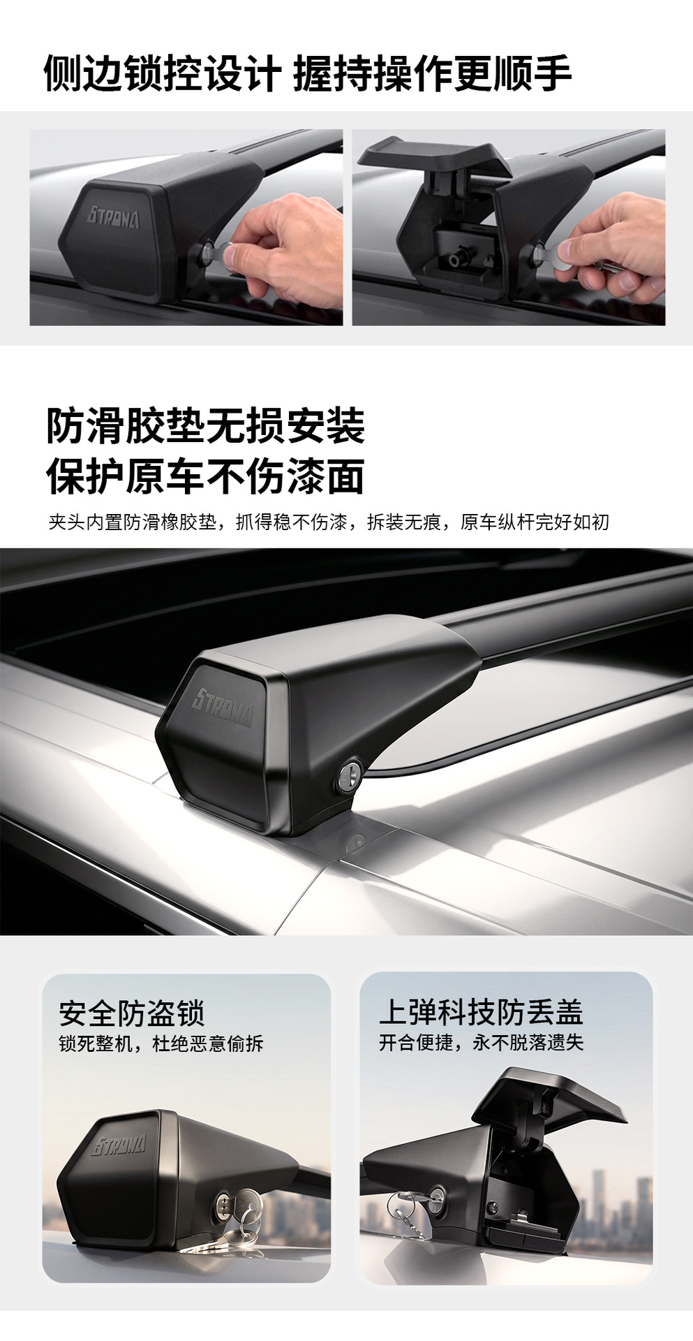 Universal Suv Roof Rack, Aviation Aluminum Roof Crossbars, Compatible with Roof Rail Bars, Car Modification