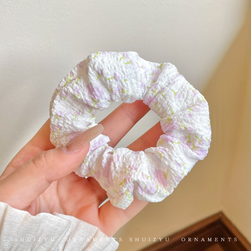 Primavera nueva corbata de pelo de intestino grueso para niños accesorios para el cabello de encaje dulce niña cabeza de bebé flor cuerda para la cabeza tocado de cuerda para el cabello japonés