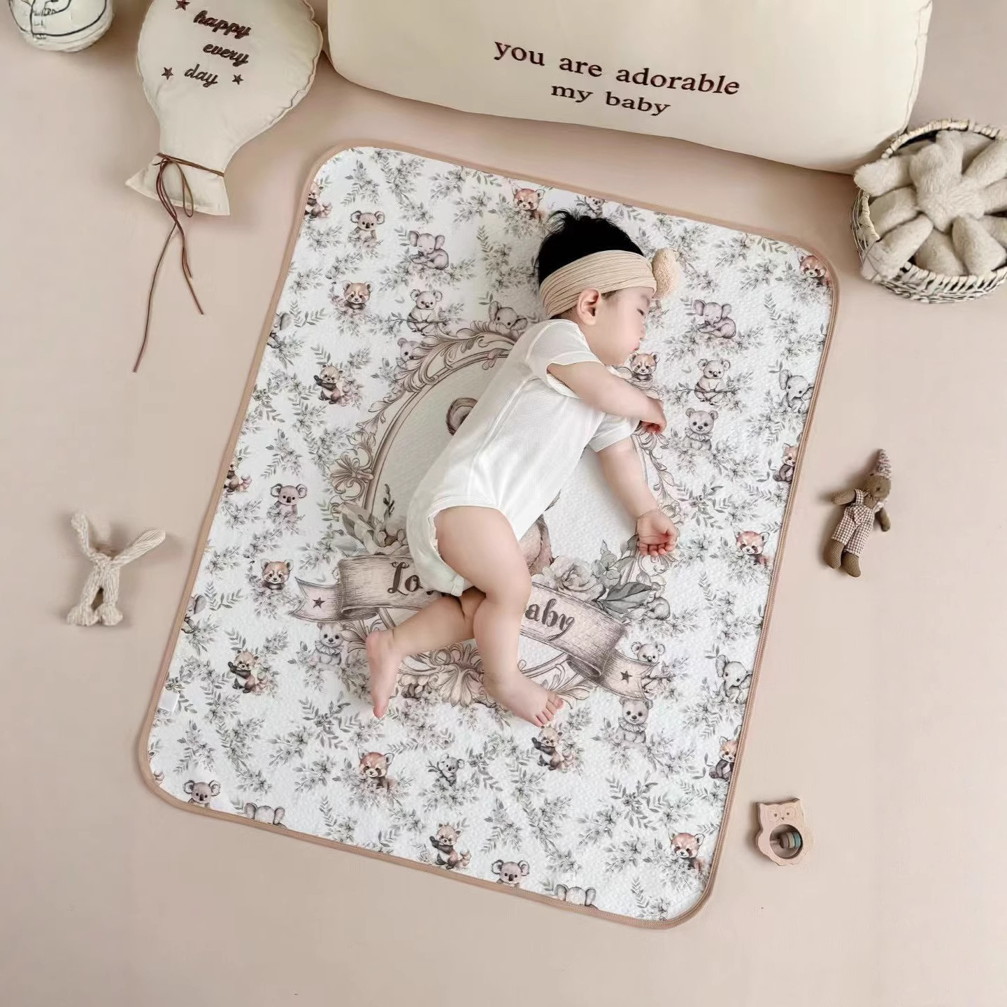 Baby Pure Cotton Diaper Pad, Large Size Diaper Pad, Absorbent, Breathable, Newborn, Boys and Girls, Four-Season Physiological Care