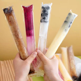 Homemade Popsicle Ice Bag Long Bar Fruit Juice Popsicle Ice Bag Family Disposable Popsicle Packaging Bag Self-sealing Pocket