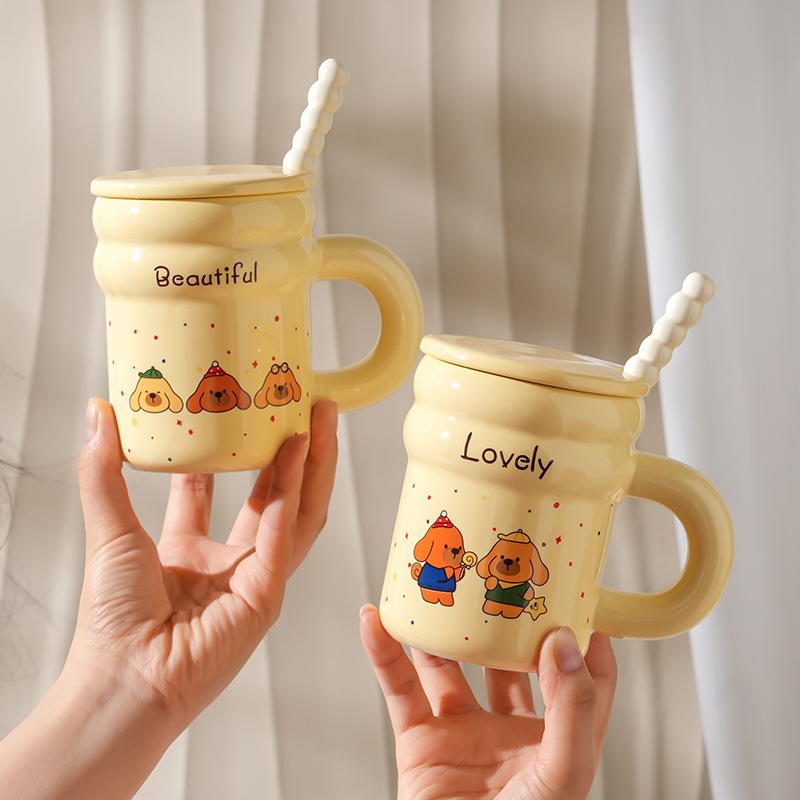 陶瓷创意小动物马克杯杯家用办公室卡通陶瓷杯男女学生水杯