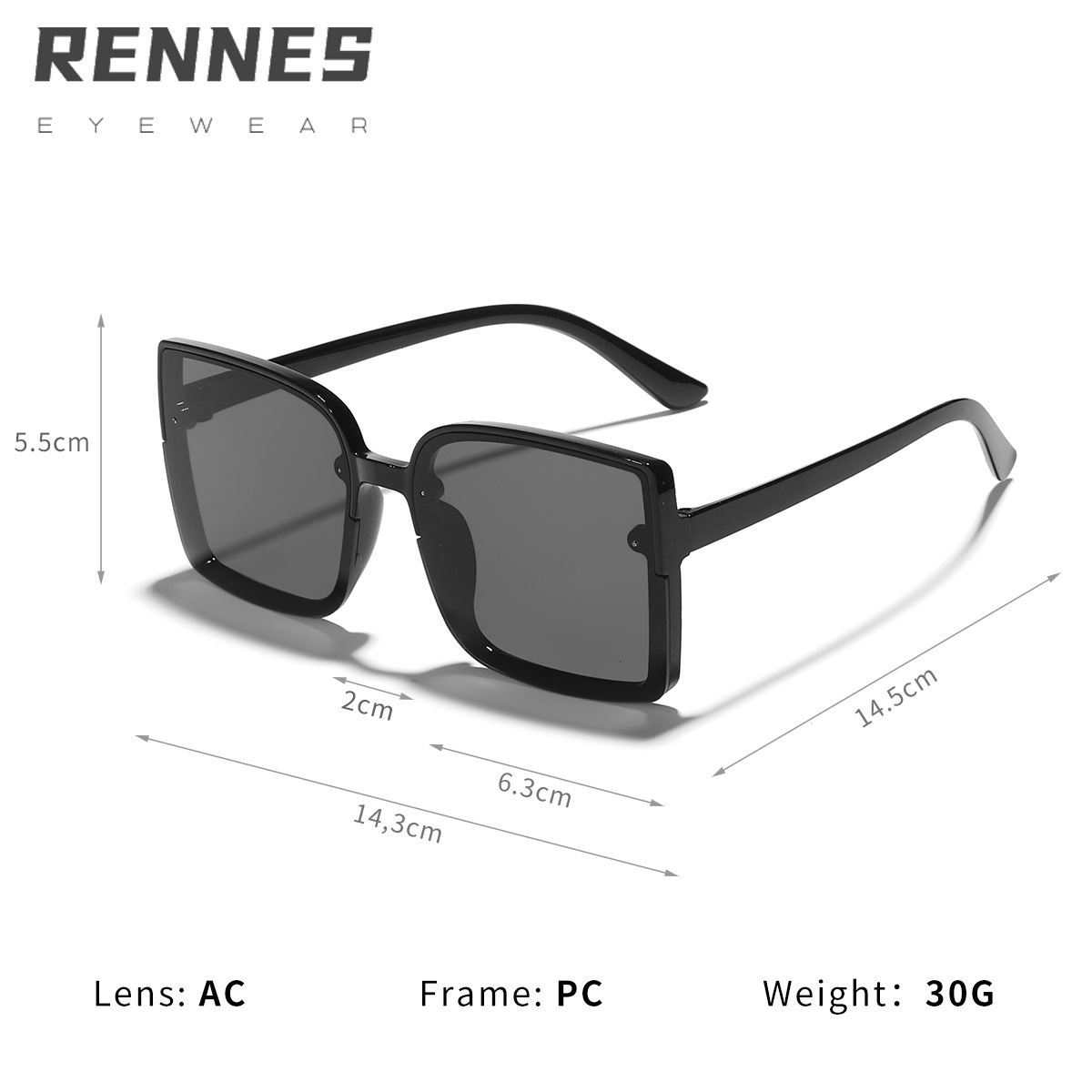 Gafas de sol de las mujeres de moda cuadrado personalizado gran marco gafas de sol de Europa y América cara grande adelgazar UV400 UV a prueba de gafas de sol