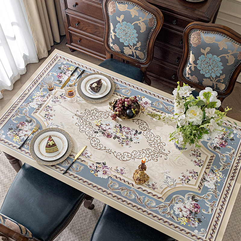 European Leather Table Mat, High-End Tablecloth, No-Wash, Waterproof, Oil-Proof, Anti-Scalding Rectangular Dining Table Mat, Coffee Table Table Mat