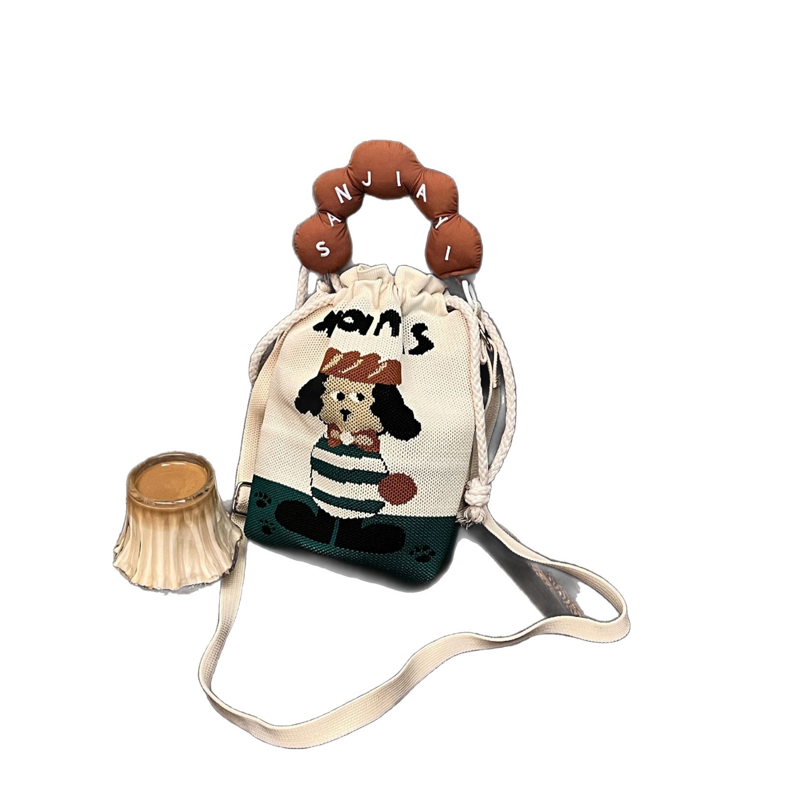 Cute universal design knitted purse