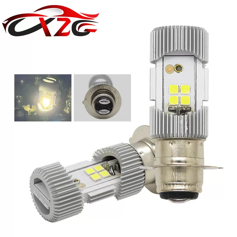 新款摩托车LED大灯H7H4 p15d超亮电动车远光灯 小灯泡日间行车灯