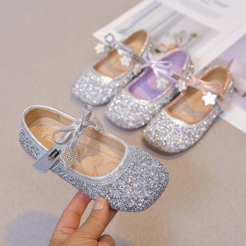 Zapatos de princesa de diamante de niñas 2026 primavera y otoño nuevos zapatos de cristal para niños zapatos de baile de cuero suave image 7