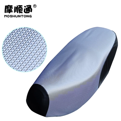 Cover Waterproof Sunscreen Leather Thickened — Electric car cushion - curved-silver-diamond-pattern-m-size