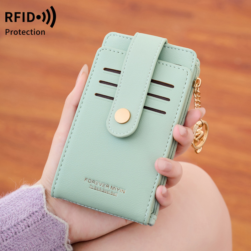 New Cross-Border Flip-Cover Mid-Length Folding Women's Coin and Card Holder, Pu Bifold Card Holder, Compact Coin and Id Holder